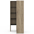 ID MARKET - Dressing d'angle modulable L. 90 / 127 cm MELMAN double penderie + étagères bois et noir - vignette