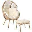 BELIANI - Chaise de jardin MURANO Polyrotin Naturel - vignette