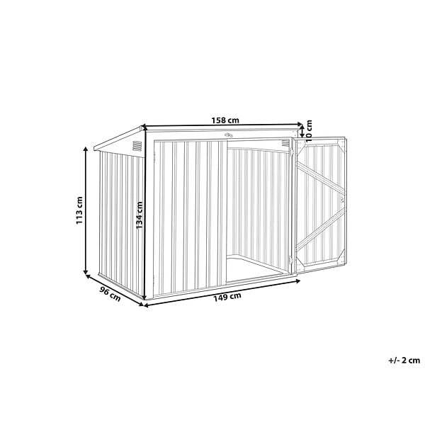 BELIANI - Abri de jardin MOENA 158 cm 96 cm Gris clair - large