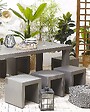 BELIANI - Lot de 2 chaises de jardin TARANTO Béton Gris - vignette