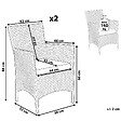 BELIANI - Lot de 2 chaises de jardin avec coussins ITALY Marron foncé - vignette