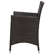 BELIANI - Lot de 2 chaises de jardin avec coussins ITALY Marron foncé - vignette