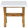 BELIANI - Tabouret de jardin OLBIA Béton Blanc - vignette
