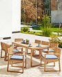 BELIANI - Lot de 8 chaises de jardin avec coussins SASSARI II Bois d\'acacia certifié Bleu - vignette