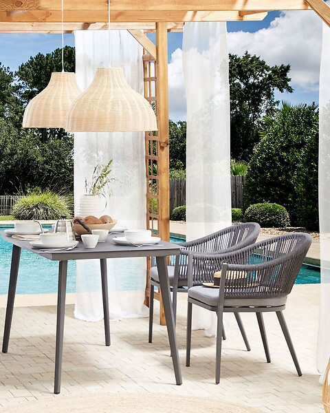 BELIANI - Lot de 2 chaises de jardin avec coussins MILETO Métal Gris - large