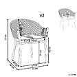BELIANI - Lot de 2 chaises de jardin avec coussins MILETO Métal Gris - vignette