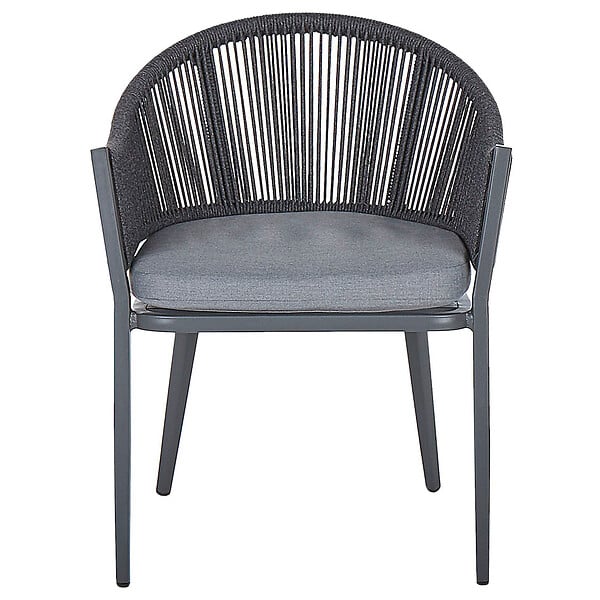 BELIANI - Lot de 2 chaises de jardin avec coussins MILETO Métal Gris - large