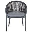 BELIANI - Lot de 2 chaises de jardin avec coussins MILETO Métal Gris - vignette