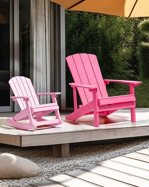 BELIANI - Chaise de jardin ADIRONDACK Rose - large