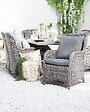 BELIANI - Lot de 2 chaises de jardin avec coussins CASCAIS Gris - vignette