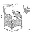 BELIANI - Lot de 2 chaises de jardin avec coussins CASCAIS Gris - vignette