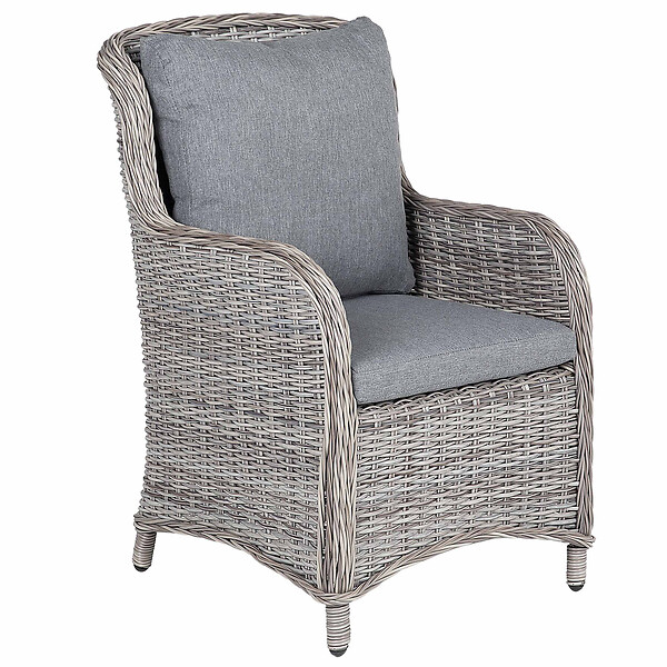 BELIANI - Lot de 2 chaises de jardin avec coussins CASCAIS Gris - large