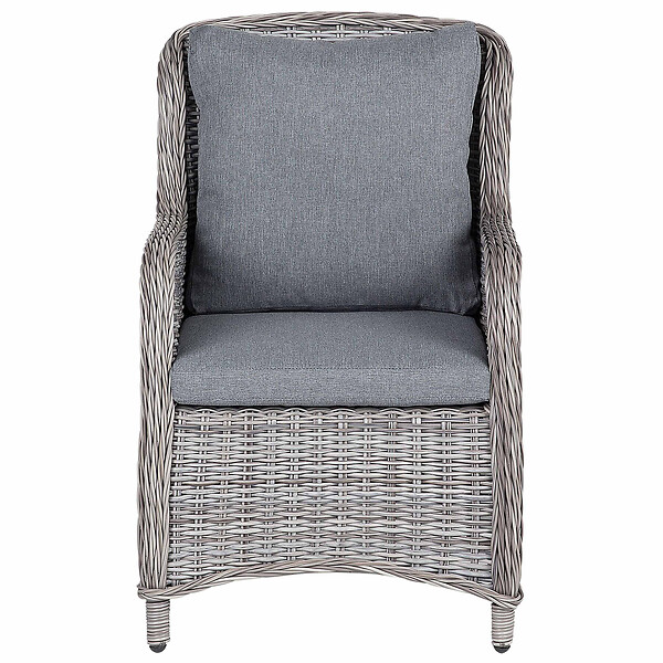 BELIANI - Lot de 2 chaises de jardin avec coussins CASCAIS Gris - large