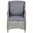 BELIANI - Lot de 2 chaises de jardin avec coussins CASCAIS Gris - vignette