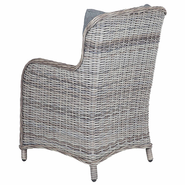 BELIANI - Lot de 2 chaises de jardin avec coussins CASCAIS Gris - large