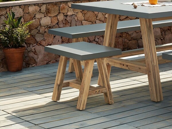 BELIANI - Tabouret de jardin TONNARE Gris - large