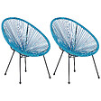 BELIANI - Lot de 2 chaises de jardin ACAPULCO II Bleu - vignette