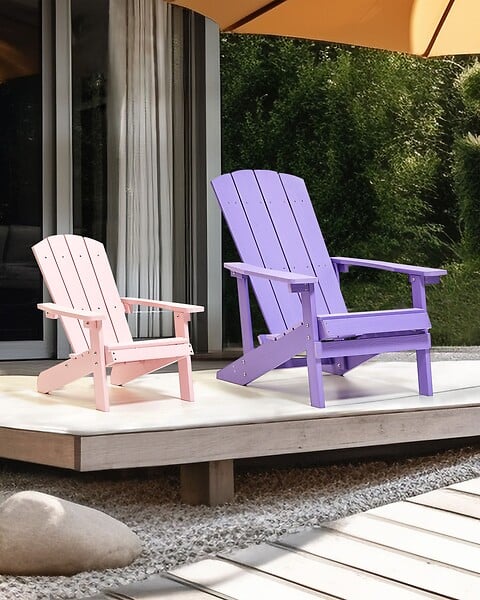 BELIANI - Chaise de jardin ADIRONDACK Pourpre - large