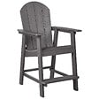 BELIANI - Chaise de bar de jardin ADIRONDACK Matière synthétique Gris foncé - vignette