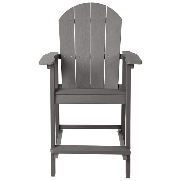 BELIANI - Chaise de bar de jardin ADIRONDACK Matière synthétique Gris foncé - large