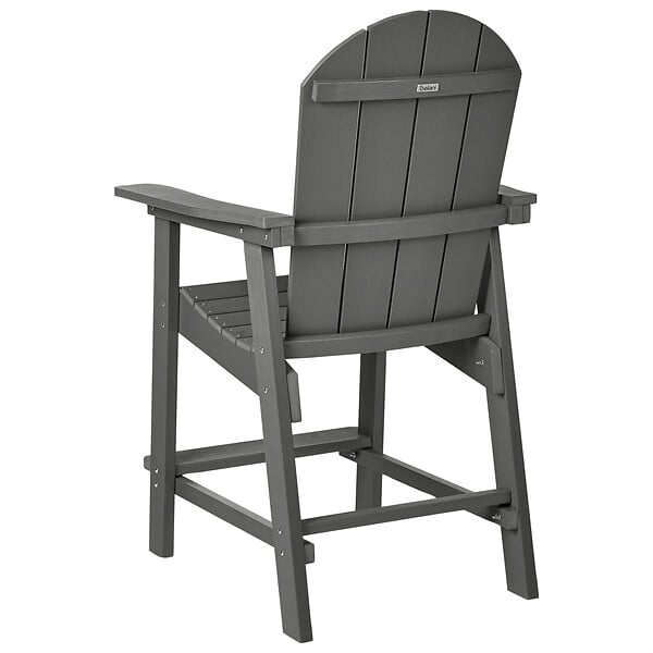 BELIANI - Chaise de bar de jardin ADIRONDACK Matière synthétique Gris foncé - large