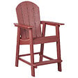 BELIANI - Chaise de bar de jardin ADIRONDACK Matière synthétique Rouge - vignette