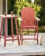 BELIANI - Chaise de bar de jardin ADIRONDACK Matière synthétique Rouge - vignette