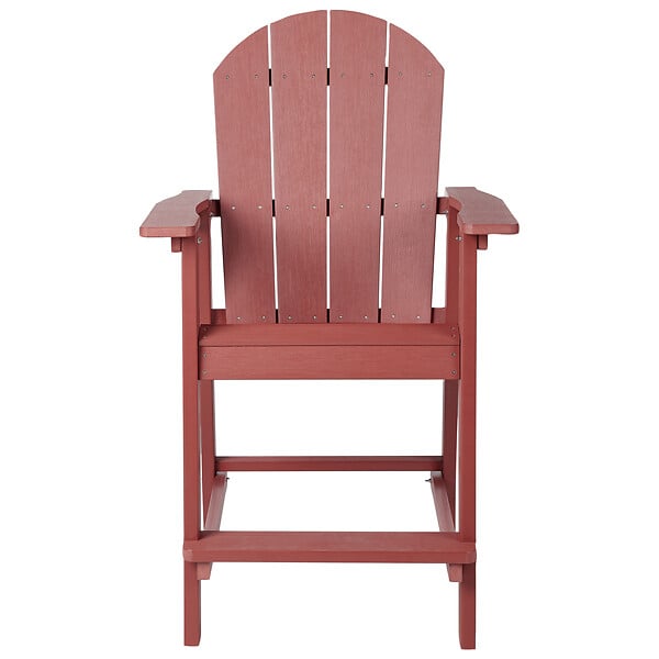 BELIANI - Chaise de bar de jardin ADIRONDACK Matière synthétique Rouge - large