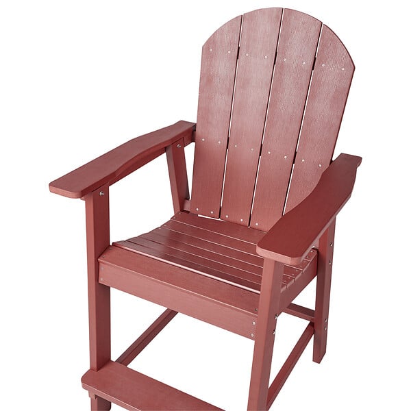 BELIANI - Chaise de bar de jardin ADIRONDACK Matière synthétique Rouge - large