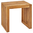 BELIANI - Lot de 3 tabourets de jardin BELLANO Acacia Marron - vignette