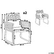 BELIANI - Lot de 2 chaises de jardin avec coussins CANETTO Métal Noir - vignette