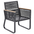 BELIANI - Lot de 2 chaises de jardin avec coussins CANETTO Métal Noir - vignette
