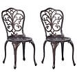 BELIANI - Lot de 2 chaises de jardin TRIORA Métal Marron - vignette