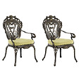 BELIANI - Lot de 2 chaises de jardin avec coussins SAPRI Métal Marron foncé - vignette