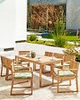 BELIANI - Lot de 8 chaises de jardin avec coussins SASSARI II Bois d\'acacia certifié Vert - vignette