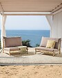 BELIANI - Lot de 2 chaises de jardin avec coussins TODI Bambou Taupe - vignette