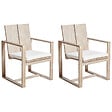 BELIANI - Lot de 2 chaises de jardin avec coussins AZZANELLO Acacia Blanc cassé - vignette