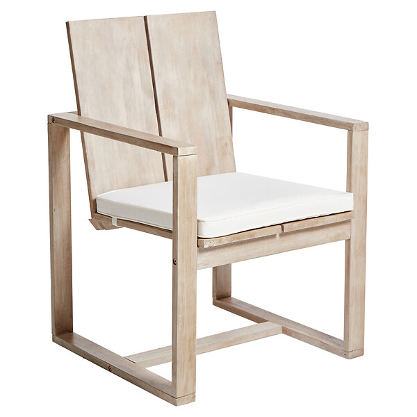 BELIANI - Lot de 2 chaises de jardin avec coussins AZZANELLO Acacia Blanc cassé - large