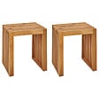 BELIANI - Lot de 2 tabourets de jardin BELLANO Acacia Marron - vignette