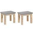 BELIANI - Lot de 2 chaises de jardin OSTUNI Béton Gris - vignette