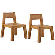 BELIANI - Lot de 2 chaises de jardin LIVORNO Acacia Marron - vignette