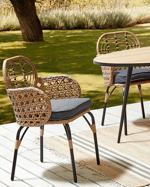 BELIANI - Lot de 2 chaises de jardin avec coussins PRATELLO Naturel - large