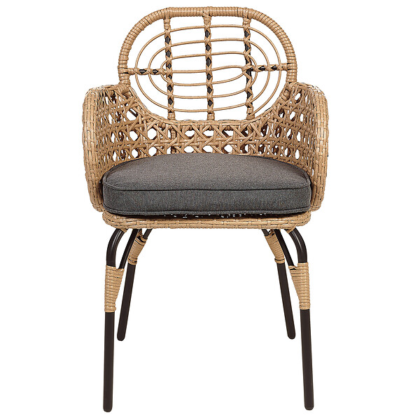 BELIANI - Lot de 2 chaises de jardin avec coussins PRATELLO Naturel - large