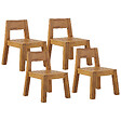 BELIANI - Lot de 4 chaises de jardin LIVORNO Acacia Marron - vignette