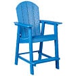 BELIANI - Chaise de bar de jardin ADIRONDACK Matière synthétique Bleu - vignette