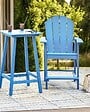 BELIANI - Chaise de bar de jardin ADIRONDACK Matière synthétique Bleu - vignette