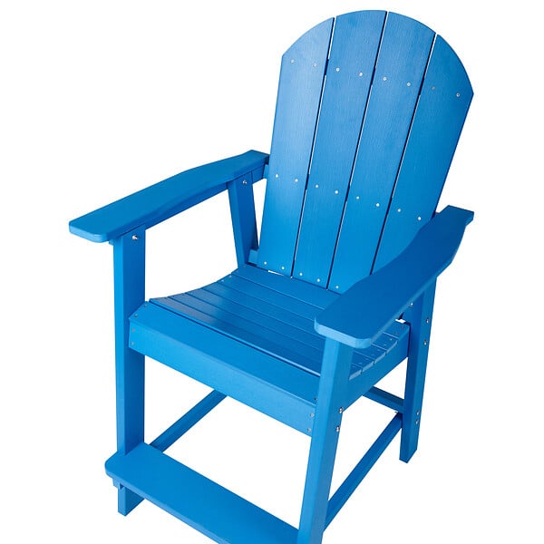 BELIANI - Chaise de bar de jardin ADIRONDACK Matière synthétique Bleu - large