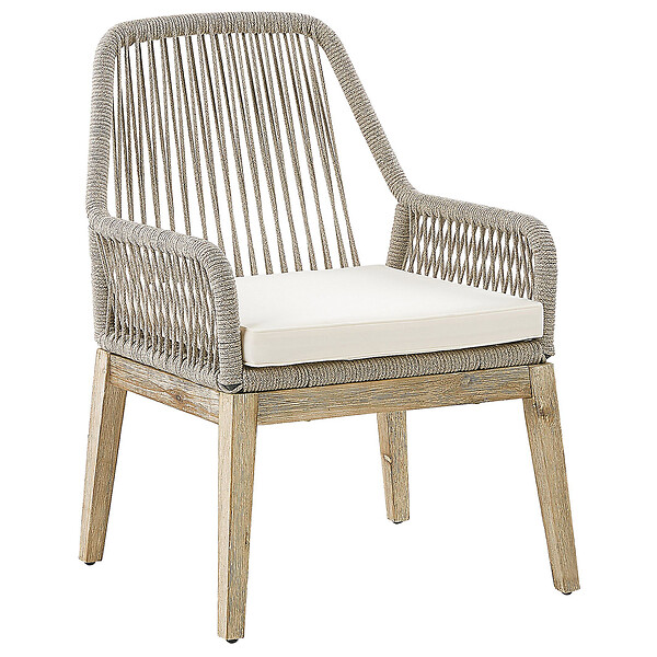 BELIANI - Lot de 2 chaises de jardin avec coussins OLBIA Blanc cassé - large