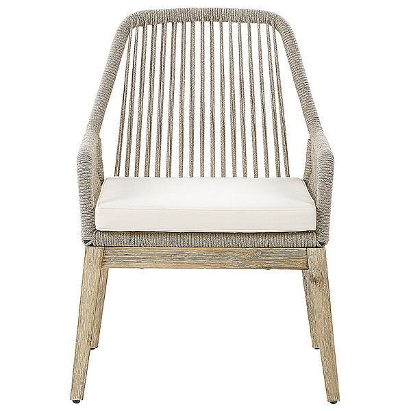 BELIANI - Lot de 2 chaises de jardin avec coussins OLBIA Blanc cassé - large