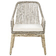 BELIANI - Lot de 2 chaises de jardin avec coussins OLBIA Blanc cassé - vignette